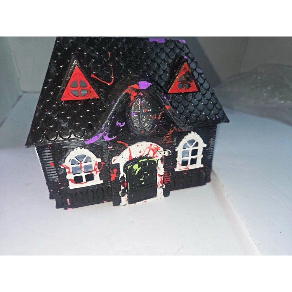 Black Haunted House Halloween Collectible Village Decor Piece Plastic 1 Pack